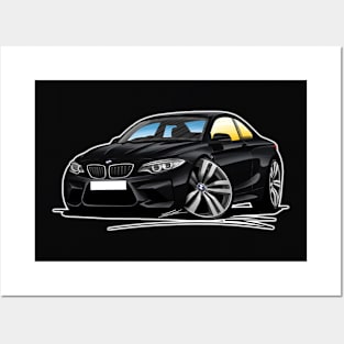 BMW M2 (F87) Black Caricature Car Art Posters and Art